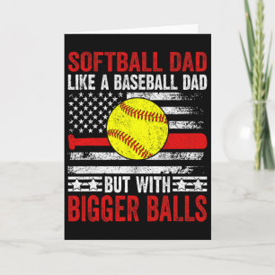 Funny Vintage Softll Dad Like A Sell Dad Us Flag Card