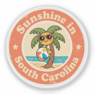 Funny Vintage South Carolina Palmetto Tree Beach