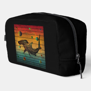 Funny Vintage Space Shark Dopp Kit
