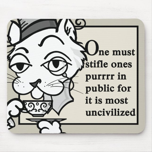 FUNNY VINTAGE STYLE CAT MOUSE PAD (Front)