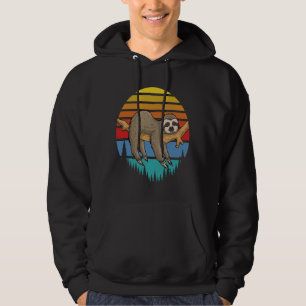 Funny Vintage Style Distressed Lazy Sloth Retro Sl Hoodie