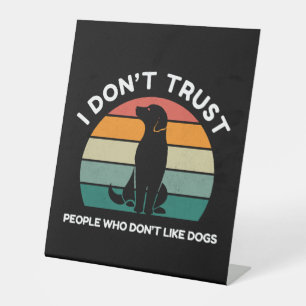 Funny Vintage Sunset Dog Lover Gift Pedestal Sign
