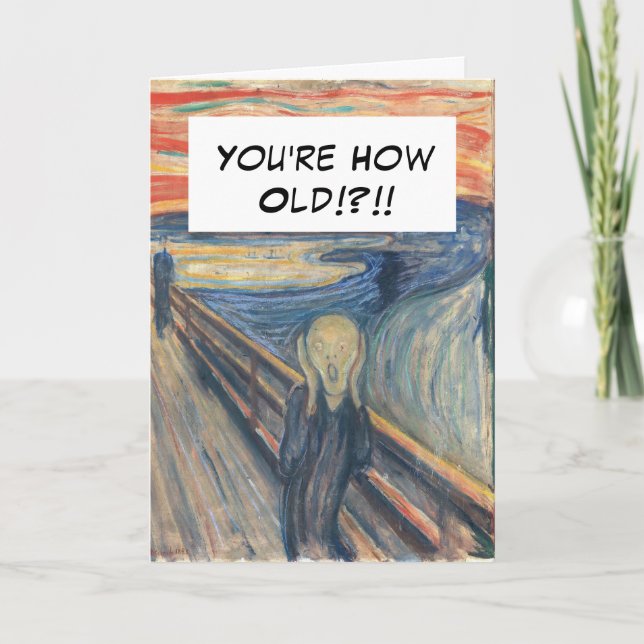 Funny Vintage The Scream Age Birthday Card (Front)