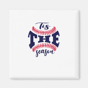Funny Vintage Tis The Season Baseball Is My Favori Magnet