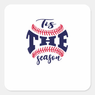 Funny Vintage Tis The Season Baseball Is My Favori Square Sticker