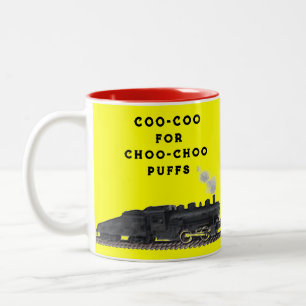 Funny Vintage Train Two-Tone Coffee Mug
