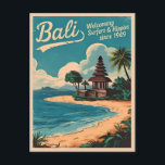 Funny Vintage Travel Bali Indonesia Retro Humour Postcard<br><div class="desc">Discover the enchanting allure of Bali with a humourous twist in this vintage travel-inspired design. This amusing design blends the island’s tropical beauty with retro aesthetics and a touch of wit,  capturing the essence of Bali’s paradise with a smile.</div>