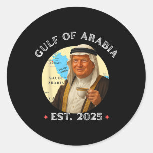 Funny Vintage Trump Gulf Of Arabia Retro Gulf Of P Classic Round Sticker