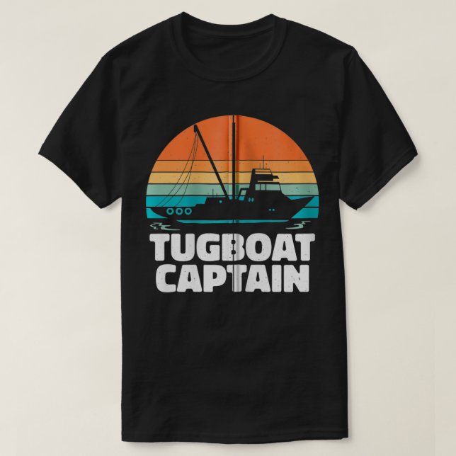 Funny Vintage Tugboat Zip  T-Shirt (Design Front)