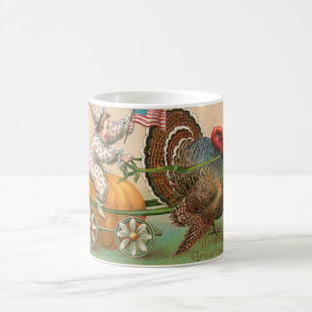 Funny Vintage Turkey Ride  Coffee Mug (Center)