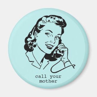 Funny Vintage Turquoise Blue Retro Mum Magnet