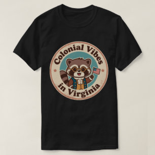 Funny Vintage Virginia Racoon Colonial Flag T-Shirt