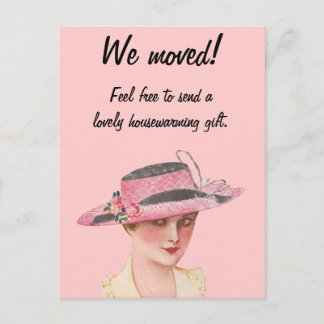 Funny Vintage We Moved Announcement Postcard