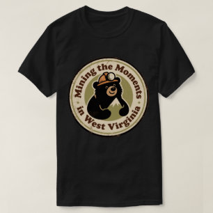 Funny Vintage West Virginia Bear Miner Hat Retro T-Shirt