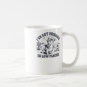 Funny Vintage Western Corgi - Friends In Low Place Coffee Mug