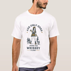Funny Vintage Western Cowgirl Whiskey Lover T-Shirt