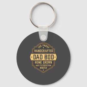 Funny Vintage Whiskey Label Dad Bod Fathers Day  Key Ring