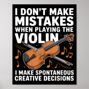 Funny Violin Design For Men Women Orchestra Violin Poster