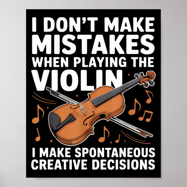 Funny Violin Design For Men Women Orchestra Violin Poster (Front)