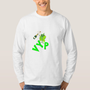 Funny VIP Champagne Party Green Character T-Shirt