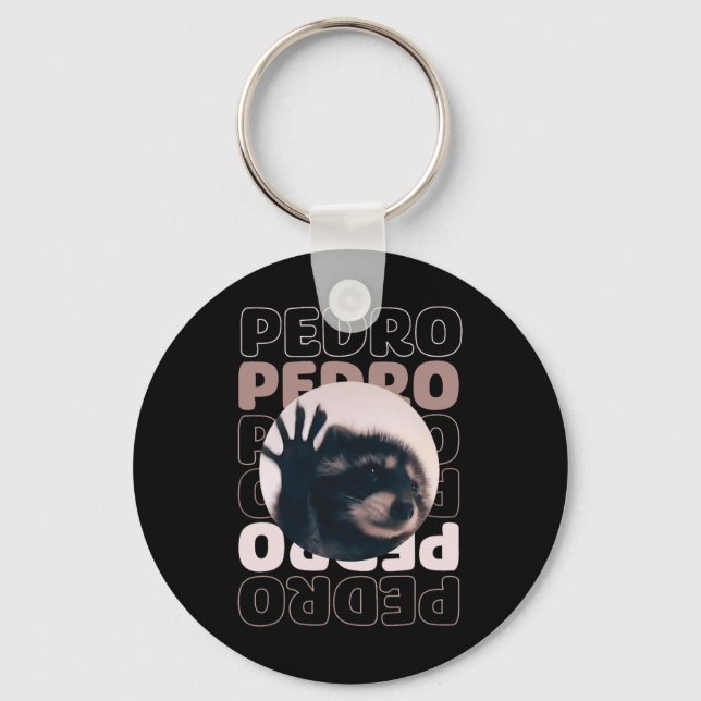 Funny Viral Pedro Dancing Racoon Meme Pedro  Key Ring (Front)