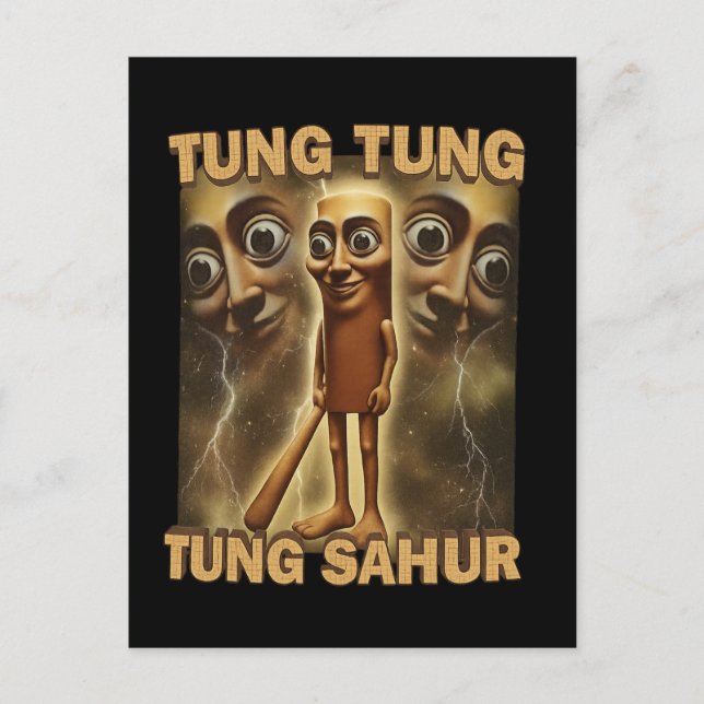 Funny Viral-Style Cartoon | Meme Aesthetic Art Postcard (Front)