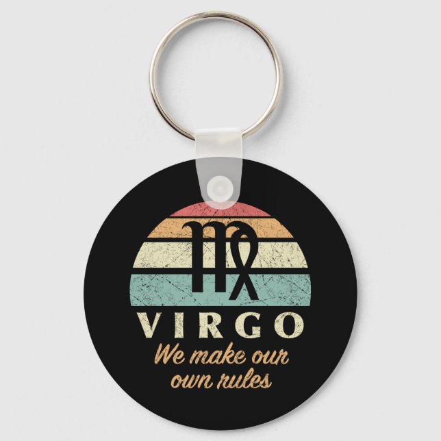 Funny Virgo Zodiac Rules Key Ring (Front)