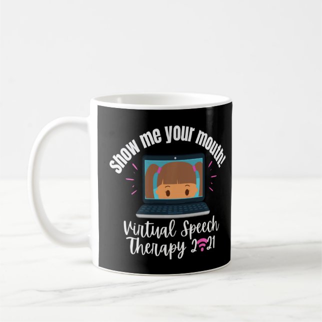 Funny Virtual Speech Therapy Slp Therapist Telespe Coffee Mug (Left)