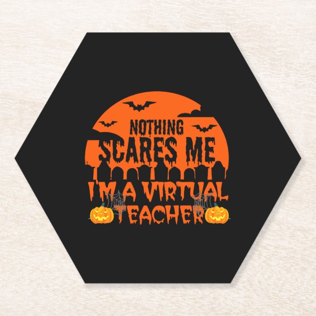 Funny Virtual Teacher Paper Coaster (Front)
