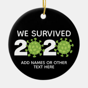 Funny Virus - We Survived 2020 with One Photo Ceramic Ornament
