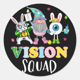 Funny Vision Squad Optometry Optometrist Bunny Eas Classic Round Sticker