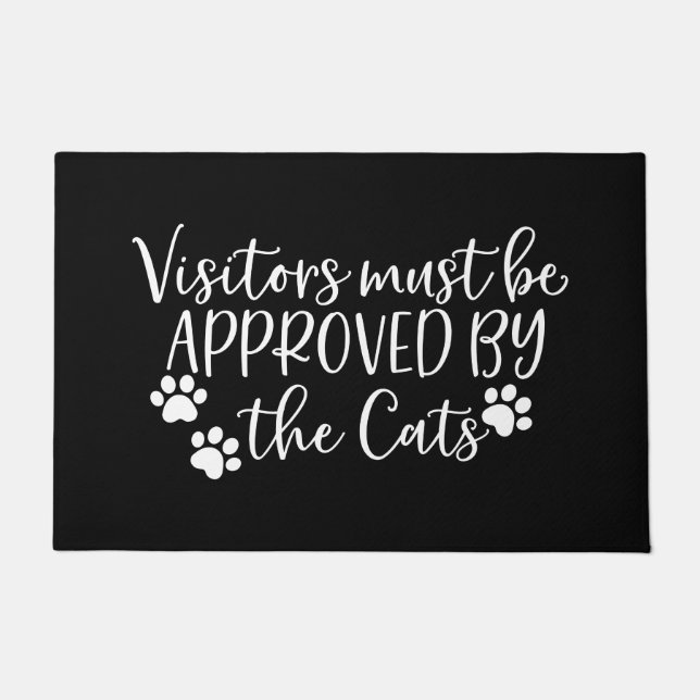 Funny- Visitors Must Be Approved by the Cats Doormat (Front)