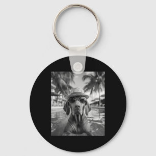 Funny Vizsla Selfie Dog Summer Vacation Key Ring