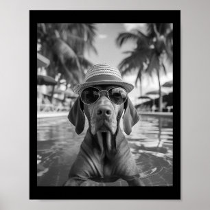 Funny Vizsla Selfie Dog Summer Vacation Poster