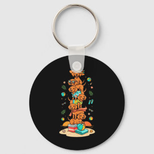 Funny Vizsla Summer Vacation Family Beach Key Ring