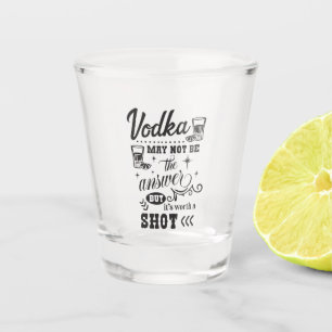 funny vodka word art shot glass