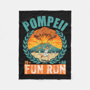 Funny Volcano Pompeii Fun Run Geography Volcanolog Fleece Blanket