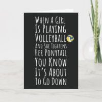 Funny Volleyball Cards Team Player Sports Lover 