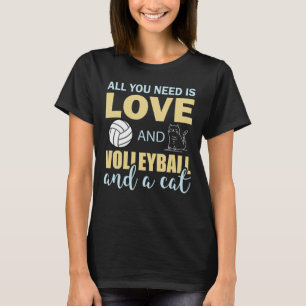 Funny Volleyball Cat Lover Kitty Love Summer T-Shirt