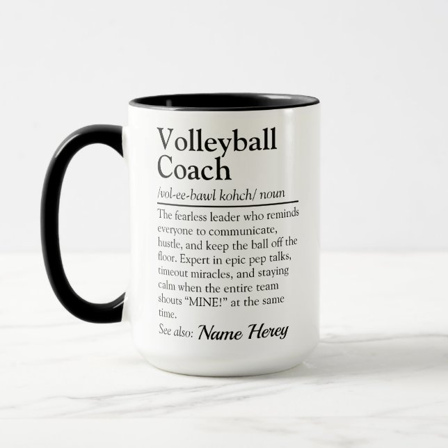 Funny Volleyball Coach Definition Custom Gift Mug (Left)