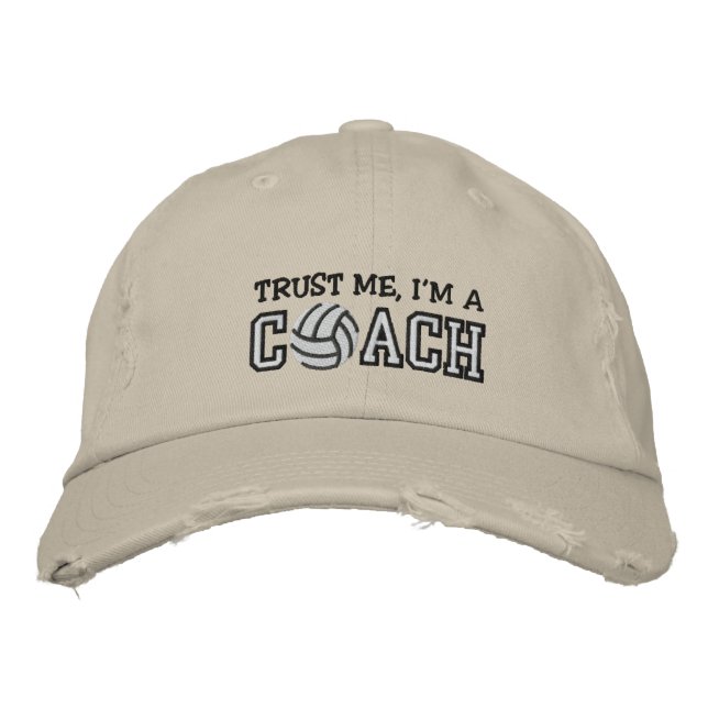 Funny Volleyball Coach Embroidered Hat (Front)