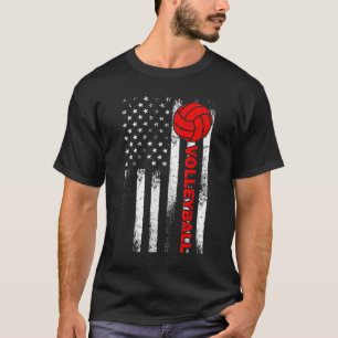 Funny Volleyball Design For Men Women USA Patrioti T-Shirt