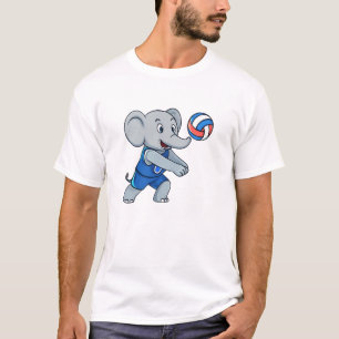 Funny Volleyball Elephant Sports T-Shirt