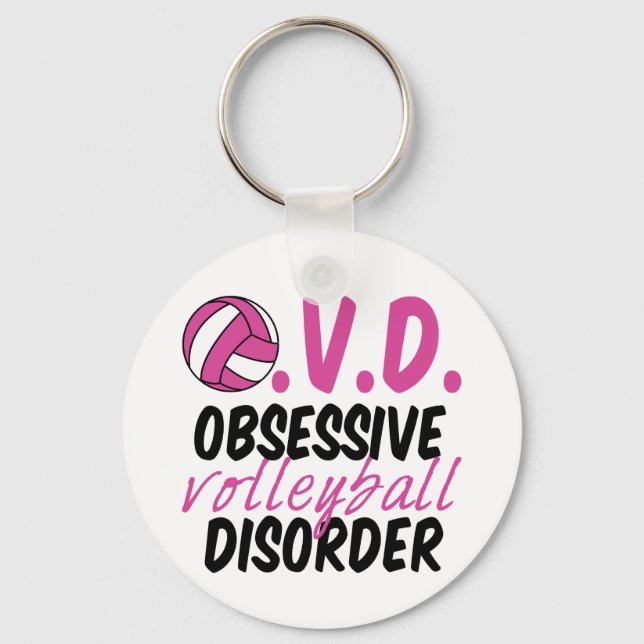 Funny Volleyball Key Ring (Front)
