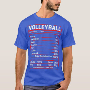 Funny Volleyball Nutrition Facts Women Men  T-Shirt