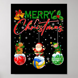 Funny Volleyball Ornaments Christmas Tree Lights X Poster