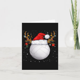 Funny Volleyball Santa Hat Christmas Holiday Reind Card