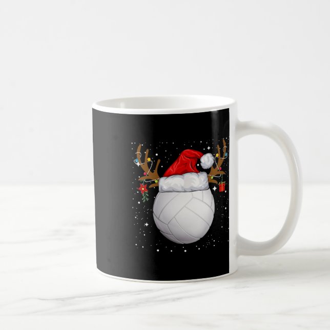 Funny Volleyball Santa Hat Christmas Holiday Reind Coffee Mug (Right)