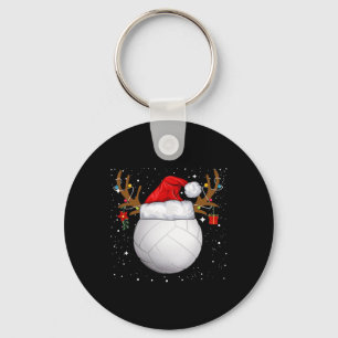 Funny Volleyball Santa Hat Christmas Holiday Reind Key Ring