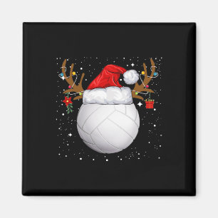 Funny Volleyball Santa Hat Christmas Holiday Reind Magnet